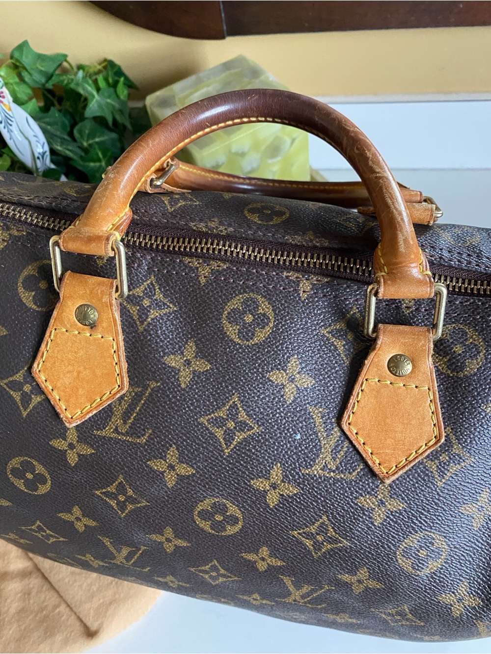 Louis Vuitton Monogram Canvas Speedy Handbag in Brown & Tan - Picture 5 of 16